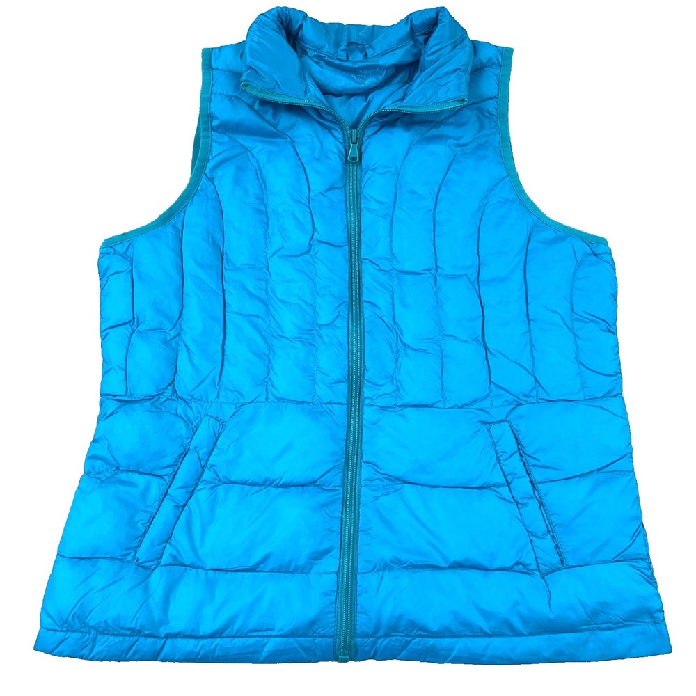 Be Inspired Puffer Vest Women Medium Light Blue Performance Packable Jacket